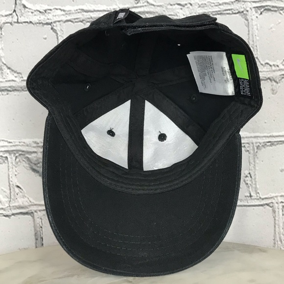 Nike Just Do It Kids Toddler Black Casual Adjustable Hat & Cap White Swoosh - Picture 7 of 11